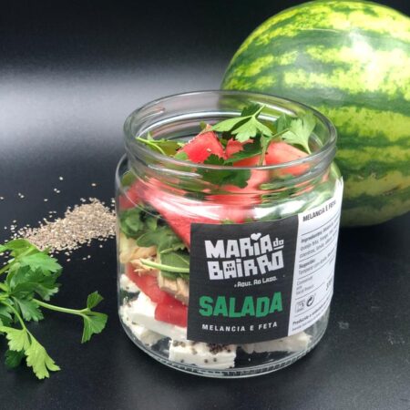 Salada Melancia e Feta Maria do Bairro