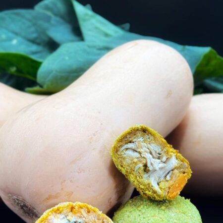 Bolinhas de Abóbora com Flocos de Aveia, Frango e Queijo Mozzarella 5X70g